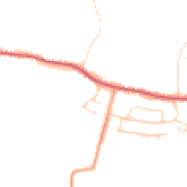 Daytime road noise heatmap for CO13 0HE