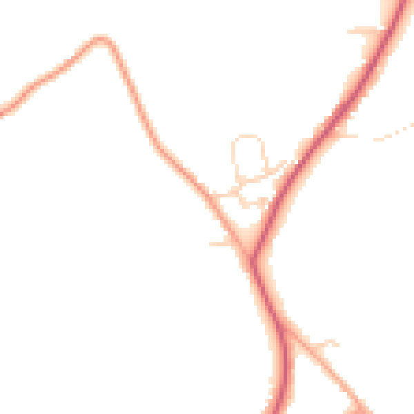Daytime road noise heatmap for CO13 0JE
