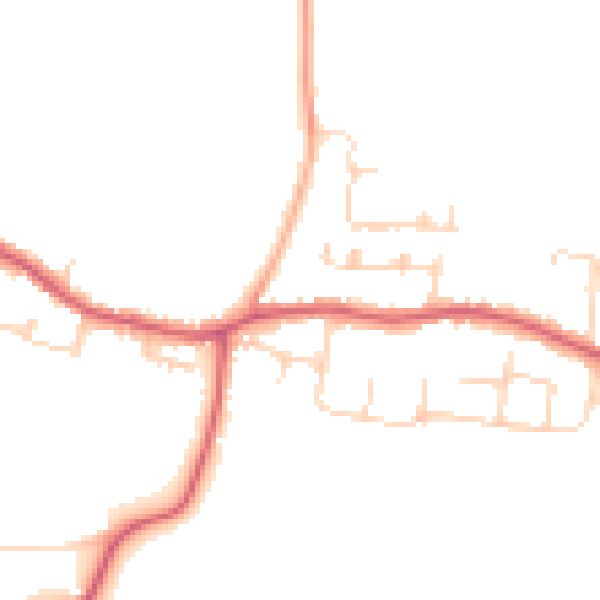 Daytime road noise heatmap for CO13 0LF