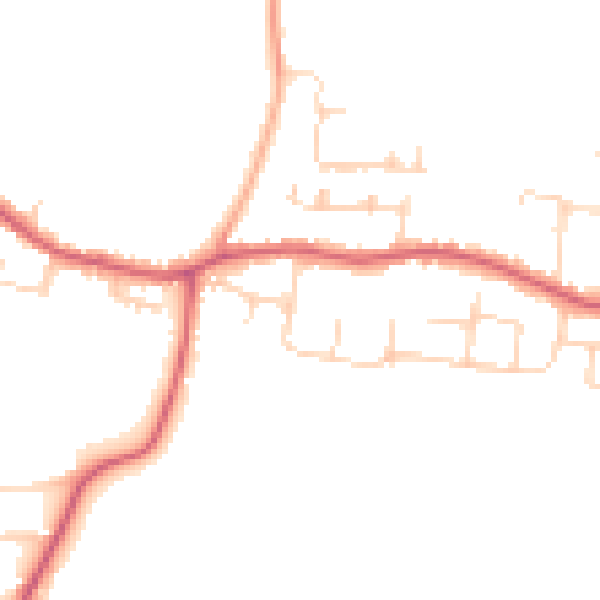Daytime road noise heatmap for CO13 0LG
