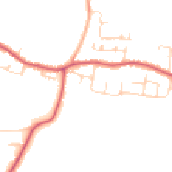 Daytime road noise heatmap for CO13 0LH