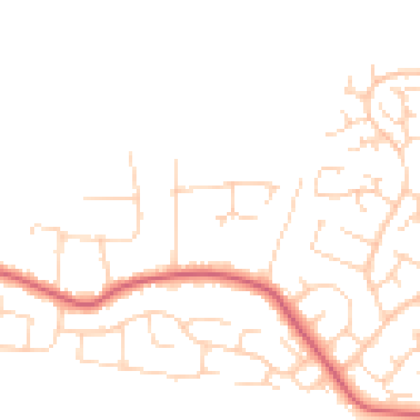 Daytime road noise heatmap for CO13 0PQ