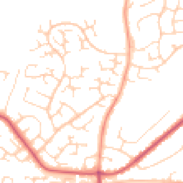 Daytime road noise heatmap for CO13 0RT