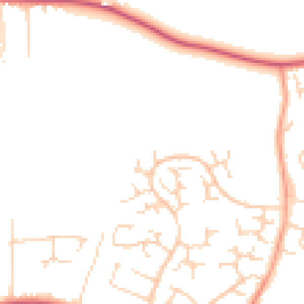 Daytime road noise heatmap for CO13 0UA