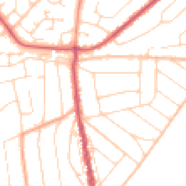 Daytime road noise heatmap for CO13 9AN