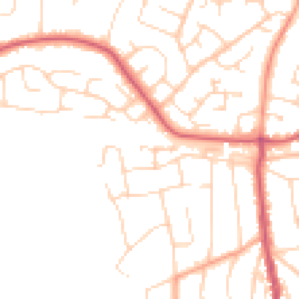 Daytime road noise heatmap for CO13 9FF
