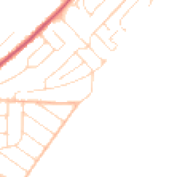Daytime road noise heatmap for CO13 9NL