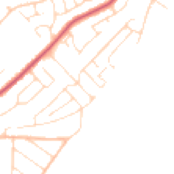 Daytime road noise heatmap for CO13 9NW