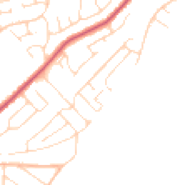 Daytime road noise heatmap for CO13 9NZ