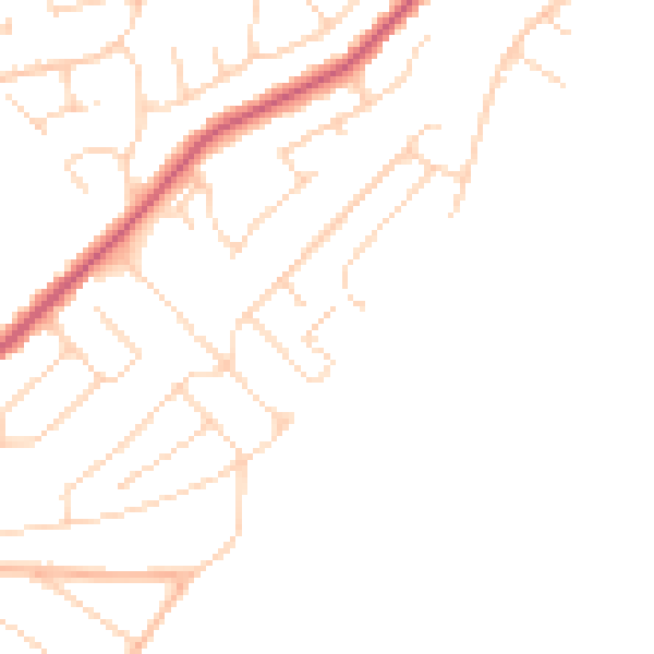 Daytime road noise heatmap for CO13 9PB