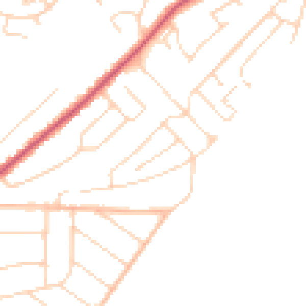 Daytime road noise heatmap for CO13 9PQ