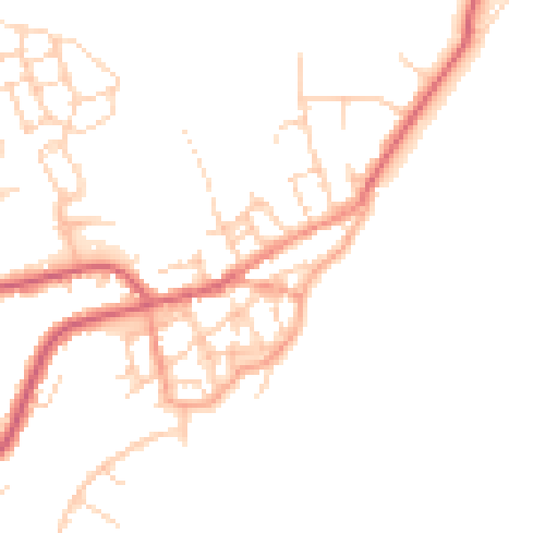 Daytime road noise heatmap for CO14 8AL