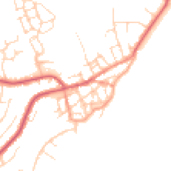 Daytime road noise heatmap for CO14 8BH