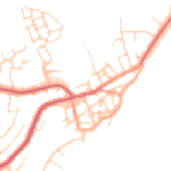 Daytime road noise heatmap for CO14 8BL
