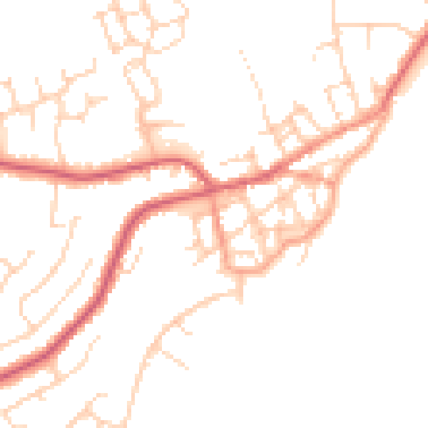 Daytime road noise heatmap for CO14 8DQ