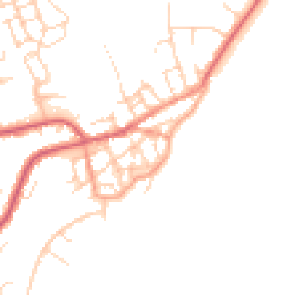 Daytime road noise heatmap for CO14 8DX