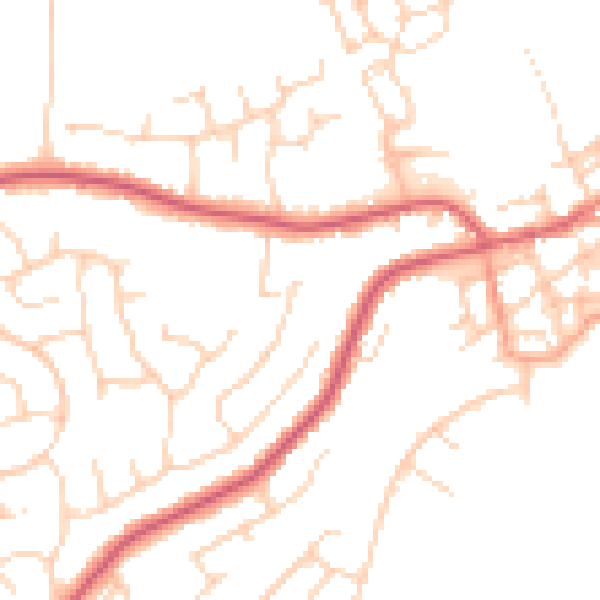 Daytime road noise heatmap for CO14 8EZ