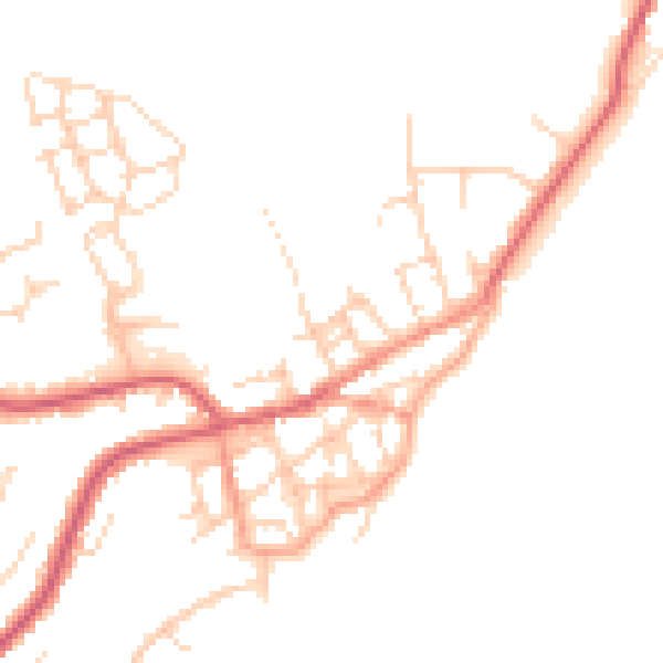 Daytime road noise heatmap for CO14 8PD