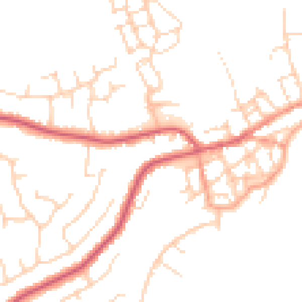 Daytime road noise heatmap for CO14 8QJ