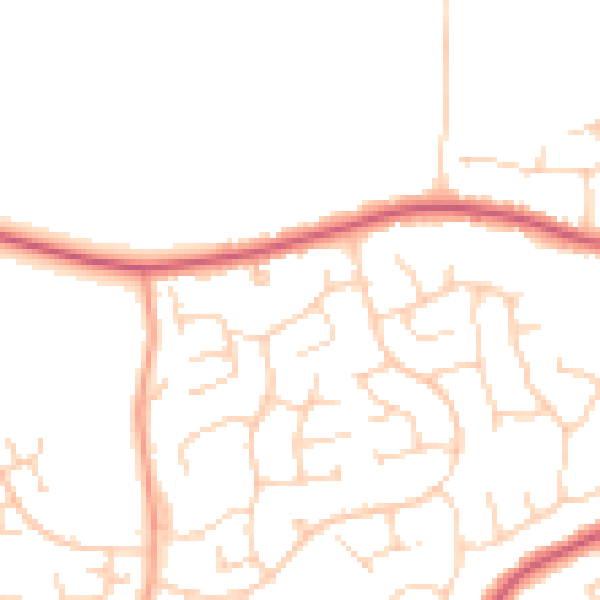 Daytime road noise heatmap for CO14 8RP