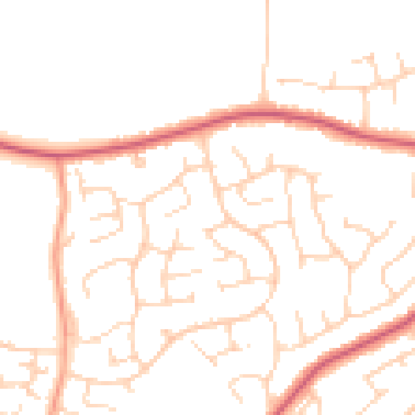 Daytime road noise heatmap for CO14 8RU