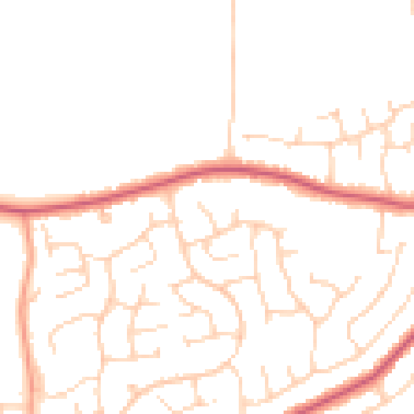 Daytime road noise heatmap for CO14 8SE