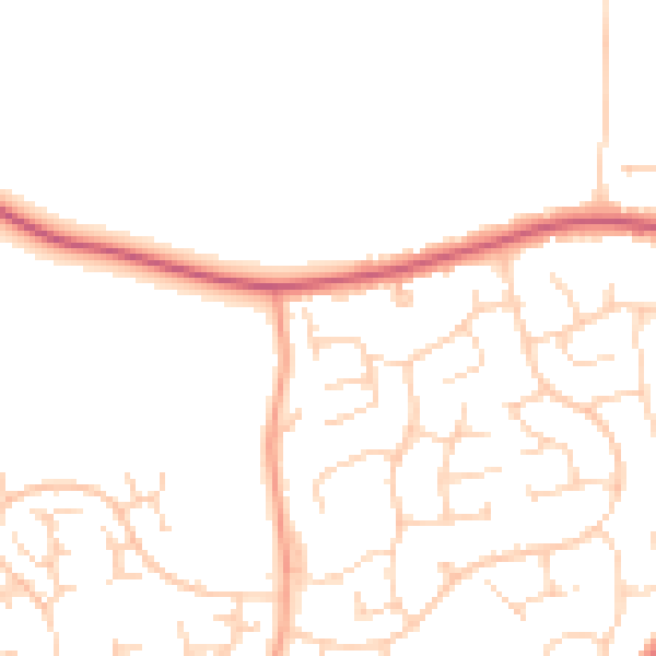 Daytime road noise heatmap for CO14 8TZ