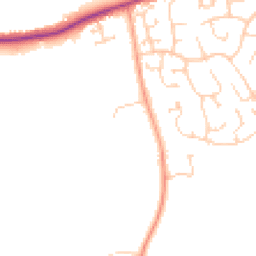 Daytime road noise heatmap for CO16 8GY