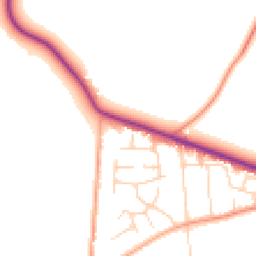 Daytime road noise heatmap for CO16 8HD