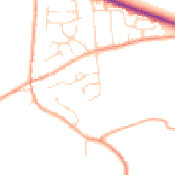 Daytime road noise heatmap for CO16 8PQ
