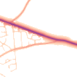 Daytime road noise heatmap for CO16 8QA