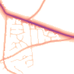 Daytime road noise heatmap for CO16 8QE