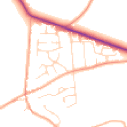 Daytime road noise heatmap for CO16 8QN