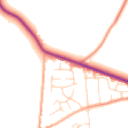 Daytime road noise heatmap for CO16 8TD