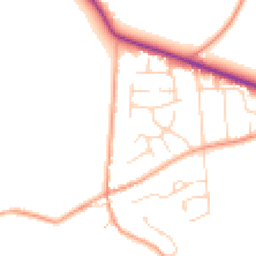 Daytime road noise heatmap for CO16 8TE