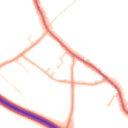 Daytime road noise heatmap for CO16 9FT