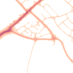 Daytime road noise heatmap for CO2 9JN