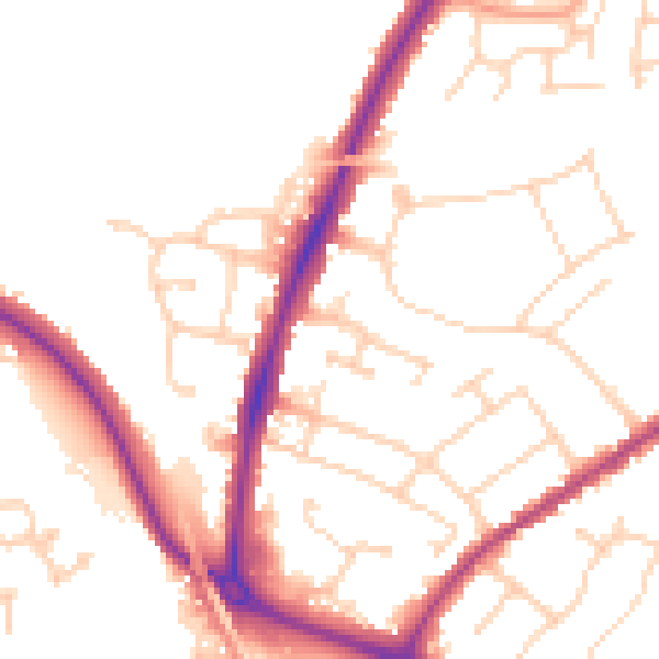 Daytime road noise heatmap for CO4 0AG