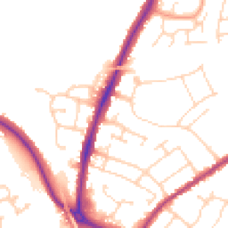 Daytime road noise heatmap for CO4 0AQ