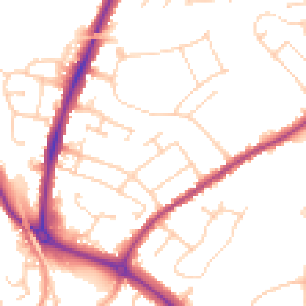Daytime road noise heatmap for CO4 0BW