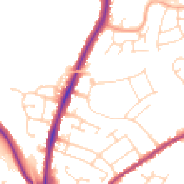 Daytime road noise heatmap for CO4 0DE