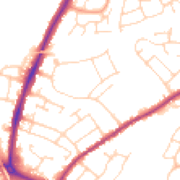 Daytime road noise heatmap for CO4 0DT
