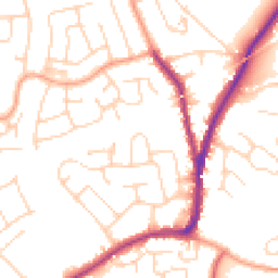Daytime road noise heatmap for CO4 3ED