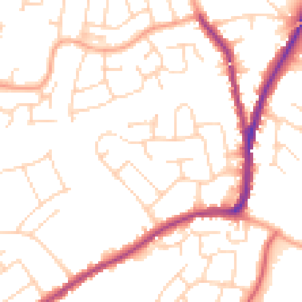 Daytime road noise heatmap for CO4 3EE