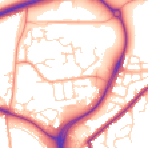 Daytime road noise heatmap for CO4 6BL