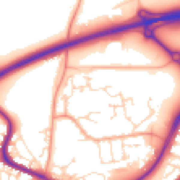 Daytime road noise heatmap for CO4 6DB