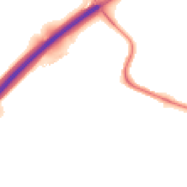 Night-time road noise heatmap for CO4 6EA