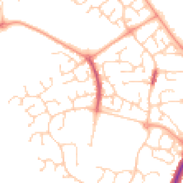 Daytime road noise heatmap for CO4 9SG