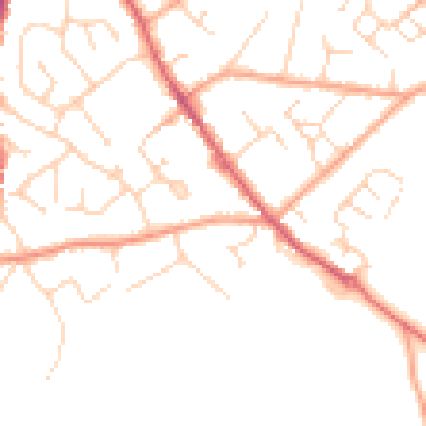 Daytime road noise heatmap for CO5 0AD