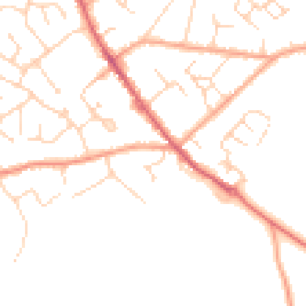 Daytime road noise heatmap for CO5 0AF